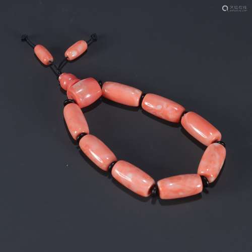 Old coral barrel bead stringSpecification: bead diameter 2/1...