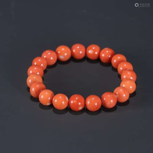 Old coral hand round bead stringSpecification: bead diameter...