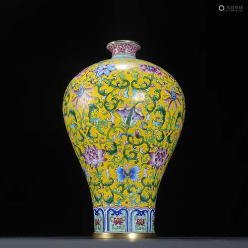 Copper foetus enamel colour flower grain mei bottleSpecifica...