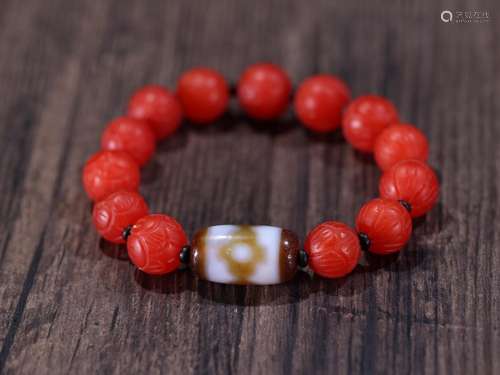 third day type bead lotus red agate string.Specification: da...