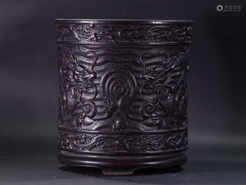 "Four pen container rosewood dragon pattern.Specificati...