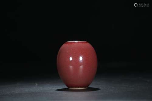 , "" red glaze water jarSize: 8 wide high of 6.5Gr...