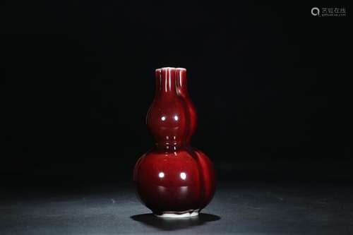 Three tube bottle gourd, "" red glazeSize: 15.5 8....