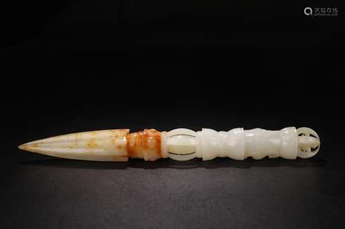 Ooze vajra: hetian jade belt24.5 cm long 2.6 cm weighs 225 g...