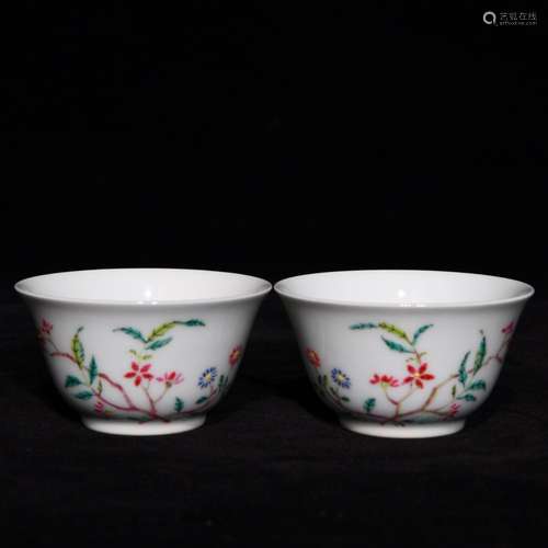 Pastel flowers lines cup, high caliber 7.2 4,