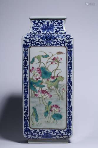 , "" blue and white enamel medallion flower grain ...