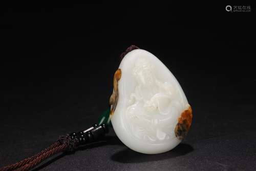 : hetian jade guanyin listed with the skinLong and 5.8 cm wi...