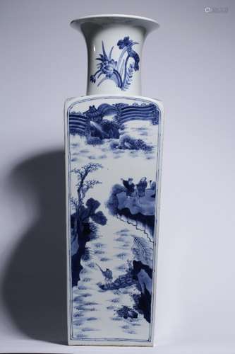 Blue and white landscape, big chenghua "landscape squar...