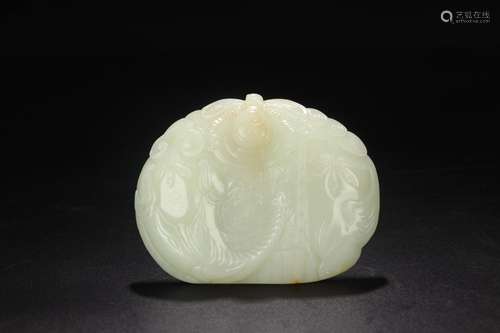 : hetian jade peace like buckleLong and 10.7 cm wide and 8.5...