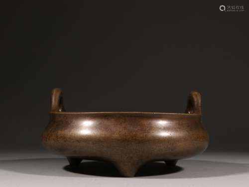 Ear incense burner, copper foetus bridge, the bottom inscrip...