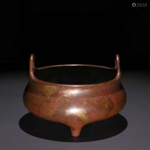 Wu Bangzuo copper incense burner.Specification: 8.2 cm high ...