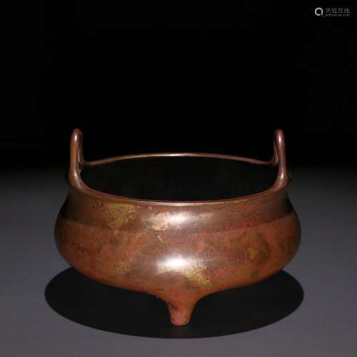 Wu Bangzuo copper incense burner.Specification: 8.2 cm high ...