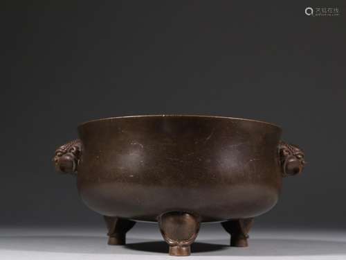 Five years Wu Bangzuo incense burner, copper foetus leontias...