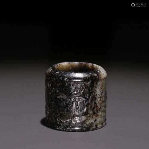 Fire jade figure BanZhi hunting.Specification: high 2.85 cm ...