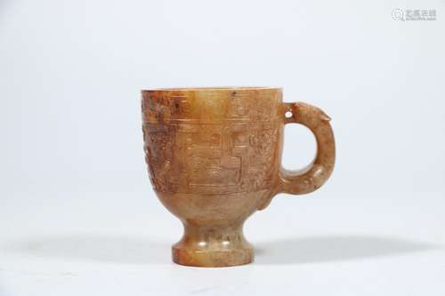 Dragon ear guaizi dragon jade cupSize: diameter 4.8 centimet...