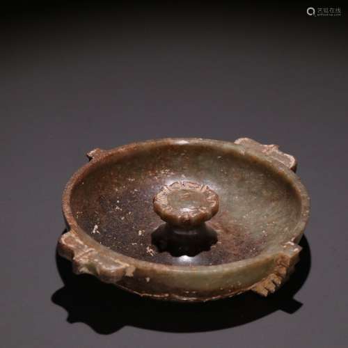 Ancient jade lotus pattern lamps.Specification: high 2.4 cm ...