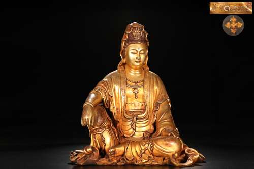 Precision casting copper foetus guanyin cave of gold element...