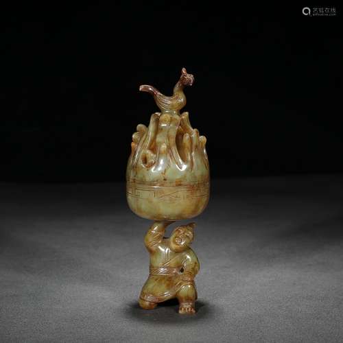 Ancient: hetian jade noble rosefinch aroma stove furnishing ...