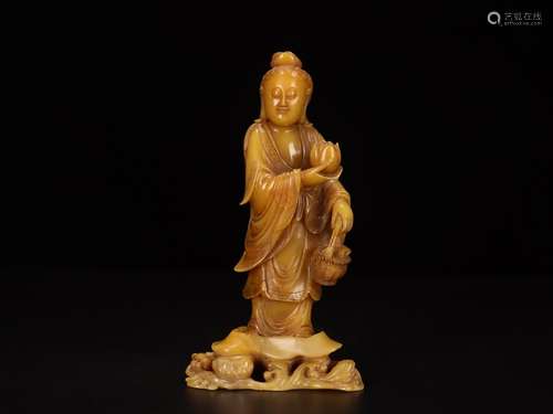 - field-yellow stone "shopping basket guanyin" fur...