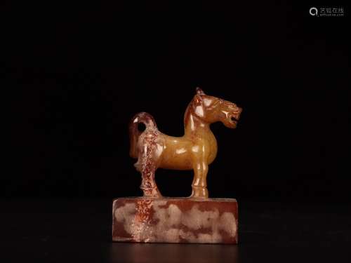 - ancient jade seal furnishing articles "horse"Spe...