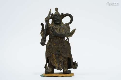 明代 韦陀菩萨铜雕像