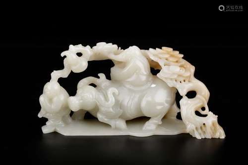 , hotan jade Lao tze through furnishing articlesSize: 18 x 6...