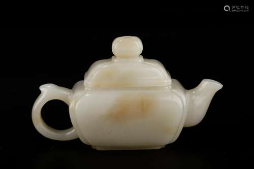 Hetian jade square tea POTSSize: high July 12 cm wide weight...