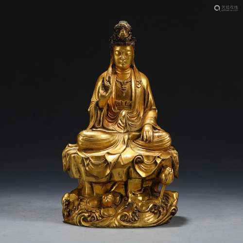 , copper guan YinSize, 10 thick 7.5 cm high 17.5 wide weighs...