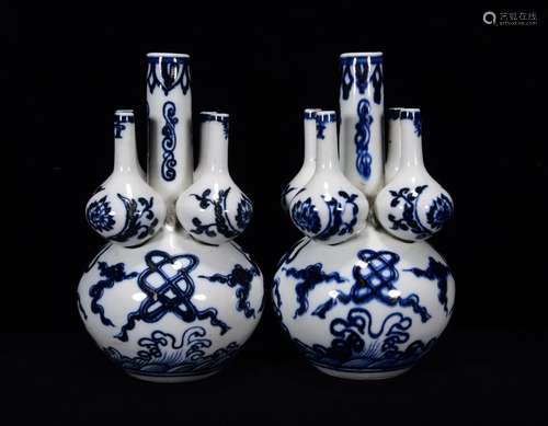 Dark blue and white five gourd 22 * 12 m the eight immortals