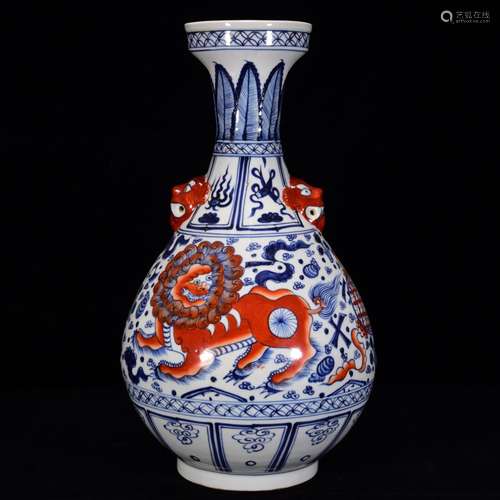 Blue and white alum okho spring 47 * 26 m red lion