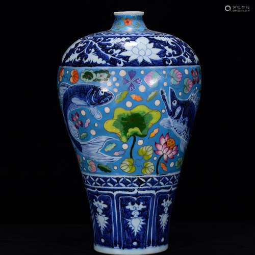 Blue and white cloisonne thread mei bottles of 46 * 26 m fis...