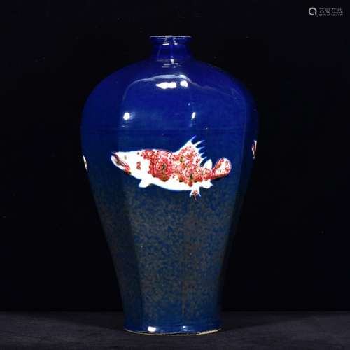 Nei fu ji blue glaze youligong mei bottles of 34 * 19 m red ...