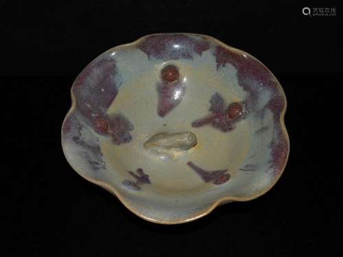 Purple glaze masterpieces of lotus leaf bowl 7 * 20. M