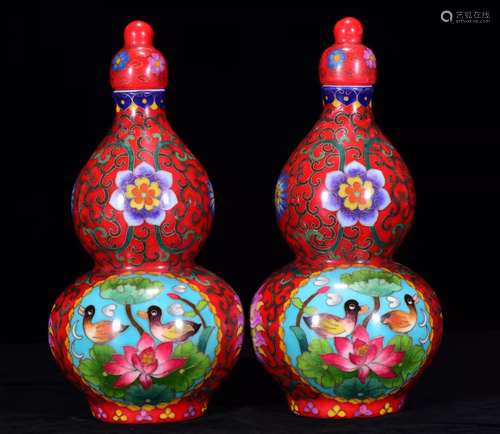 In cloisonne wire inlay enamel colour yang gourd 23 * 13 m