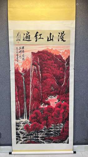 Li Keran landscape home red revolutionCore: 95 * 175Paper tw...