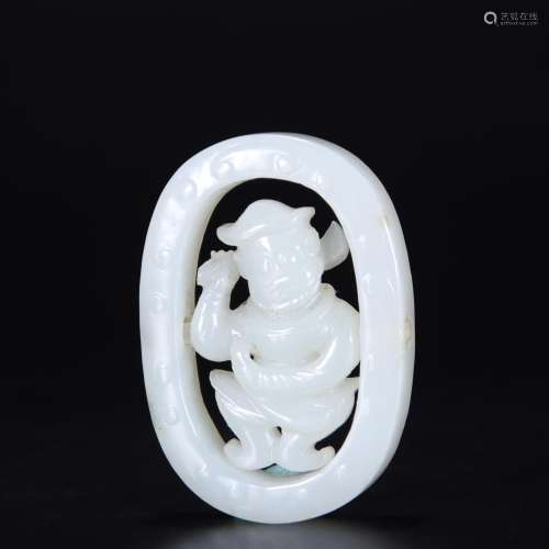 Hetian jade fortunesSize 5 cm wide and 3.5 cm thick 0.8 cm w...