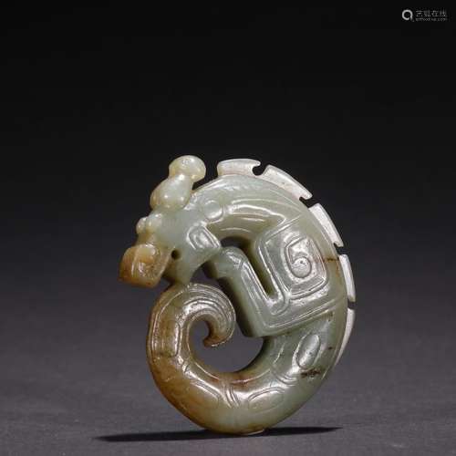 Auspicious dragon with hetian jade pendant.Specification: hi...