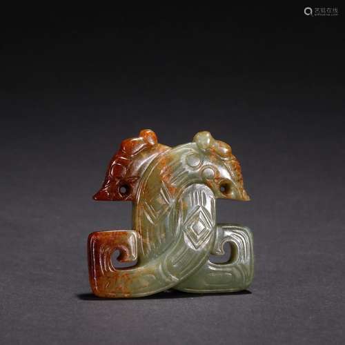 Ancient jade dragon carvings.Specification: high 5.1 5.3 1.0...