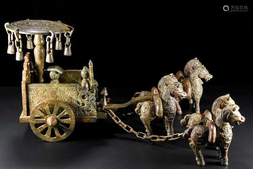 A cart, ancient hetian jade and furnishing articles, the qua...