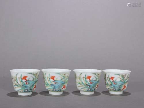 A set of cups - pastel blue decorative pattern.Specification...