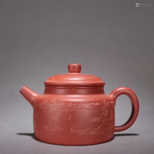 - Guzhu sludge landscape teapot.Specification: 9.5 cm high 1...