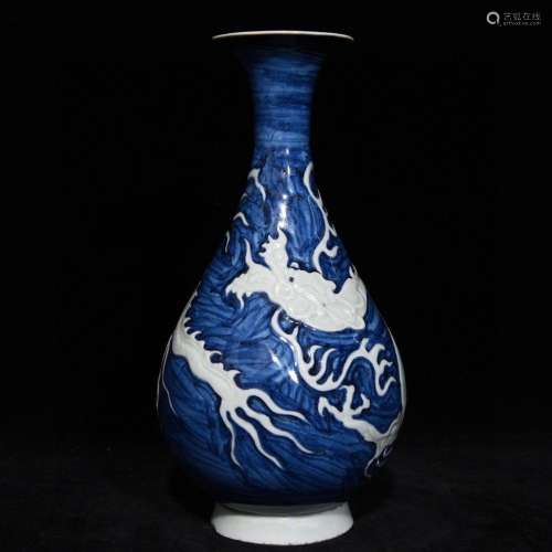 Blue and white anaglyph dragon okho spring bottle of 27 x15c...