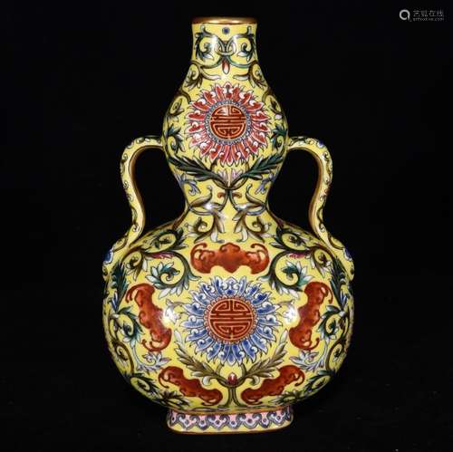 Colored enamel live lines bottle gourd, 17 x 11 x 8,