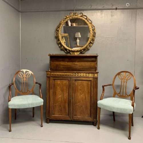 Regency Rosewood And Brass Inlaid Chiffonier