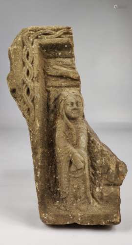 A Medieval Romanesque Limestone Fragment.
