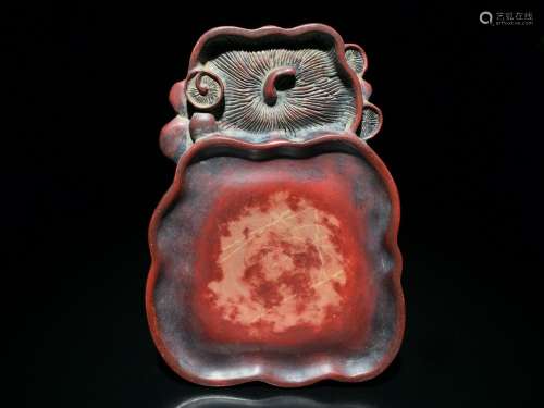 Four red silk inkstone: good lucky for youStone collection s...