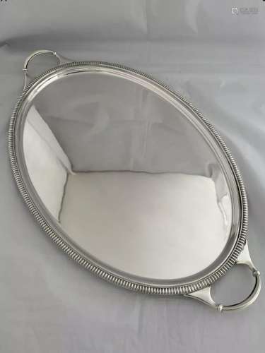 Very Large Antique Silver Plated Drinks Tray Circa 1950 55cm...