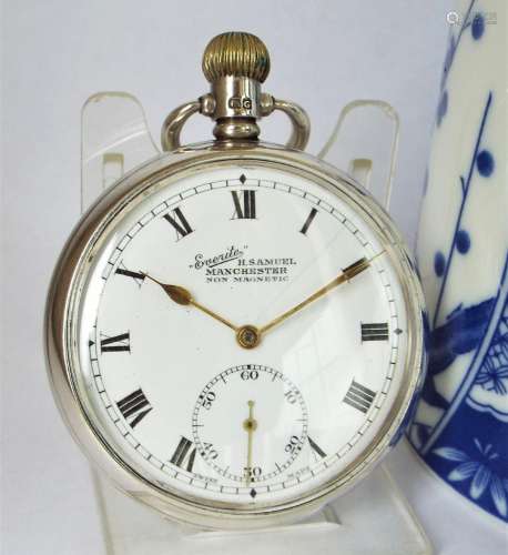 A 1930s Silver H Samuel "Everite" Pocket Watch.