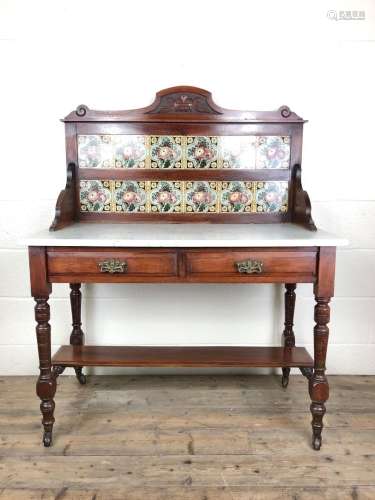 Edwardian Mahogany Marble Top Washstand