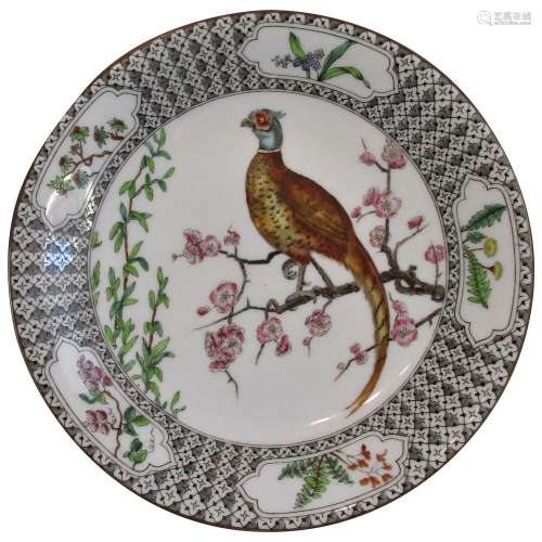 Royal Worcester Pheasant Plate Antique c1908